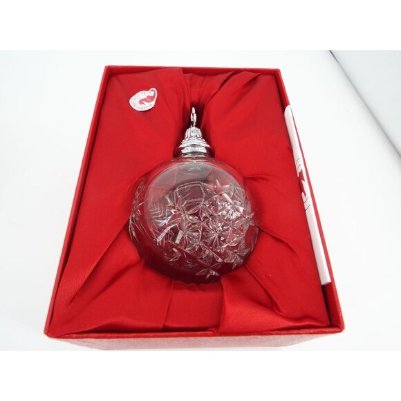 Waterford Snow Crystals Ball Ornament Lead Crystal with Box - Picture 2 of 15